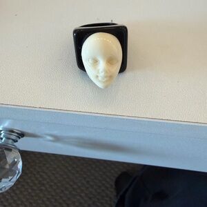 Black and Cream Face Ring